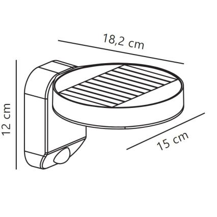 Nordlux - Ηλιακό φωτιστικό τοίχου LED με αισθητήρα RICA LED/5W/3,7V IP44 στρογγυλό