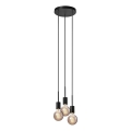 Nordlux - Κρεμαστό φωτιστικό PACO με καλώδιο 3xE27/25W/230V μαύρο