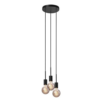 Nordlux - Κρεμαστό φωτιστικό PACO με καλώδιο 3xE27/25W/230V μαύρο