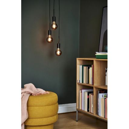 Nordlux - Κρεμαστό φωτιστικό PACO με καλώδιο 3xE27/25W/230V μαύρο