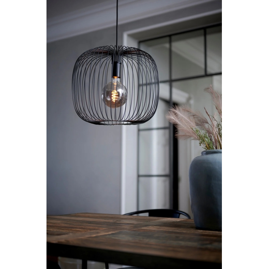Nordlux - Κρεμαστό φωτιστικό με καλώδιο BERONI 1xE27/60W/230V μαύρο Ø 40 εκ.