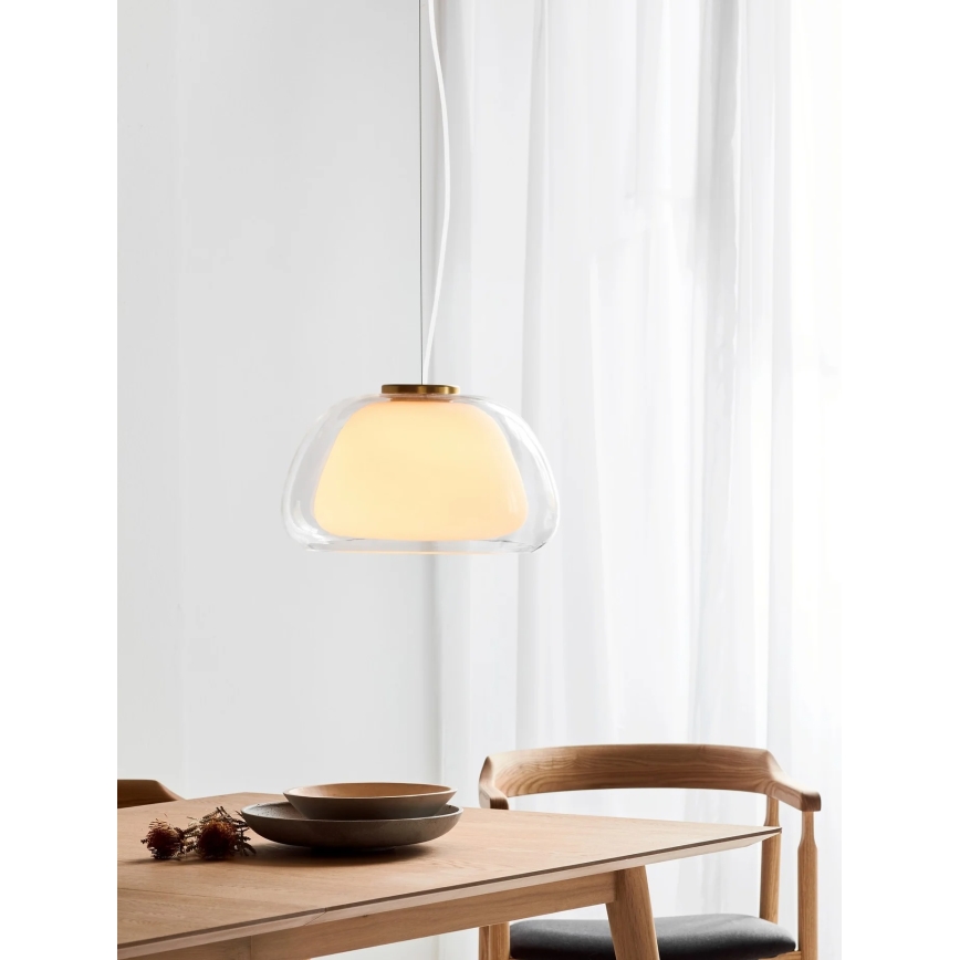 Nordlux - Κρεμαστό φωτιστικό με καλώδιο JELLY 1xE27/40W/230V λευκό/διάφανο