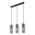 Nordlux - Κρεμαστό φωτιστικό με καλώδιο MIELLA 3xE27/25W/230V μαύρο/καπνιστό