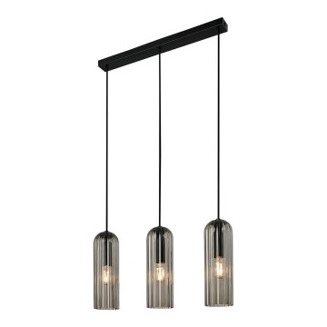Nordlux - Κρεμαστό φωτιστικό με καλώδιο MIELLA 3xE27/25W/230V μαύρο/καπνιστό