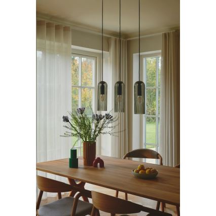 Nordlux - Κρεμαστό φωτιστικό με καλώδιο MIELLA 3xE27/25W/230V μαύρο/καπνιστό