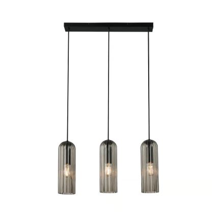 Nordlux - Κρεμαστό φωτιστικό με καλώδιο MIELLA 3xE27/25W/230V μαύρο/καπνιστό