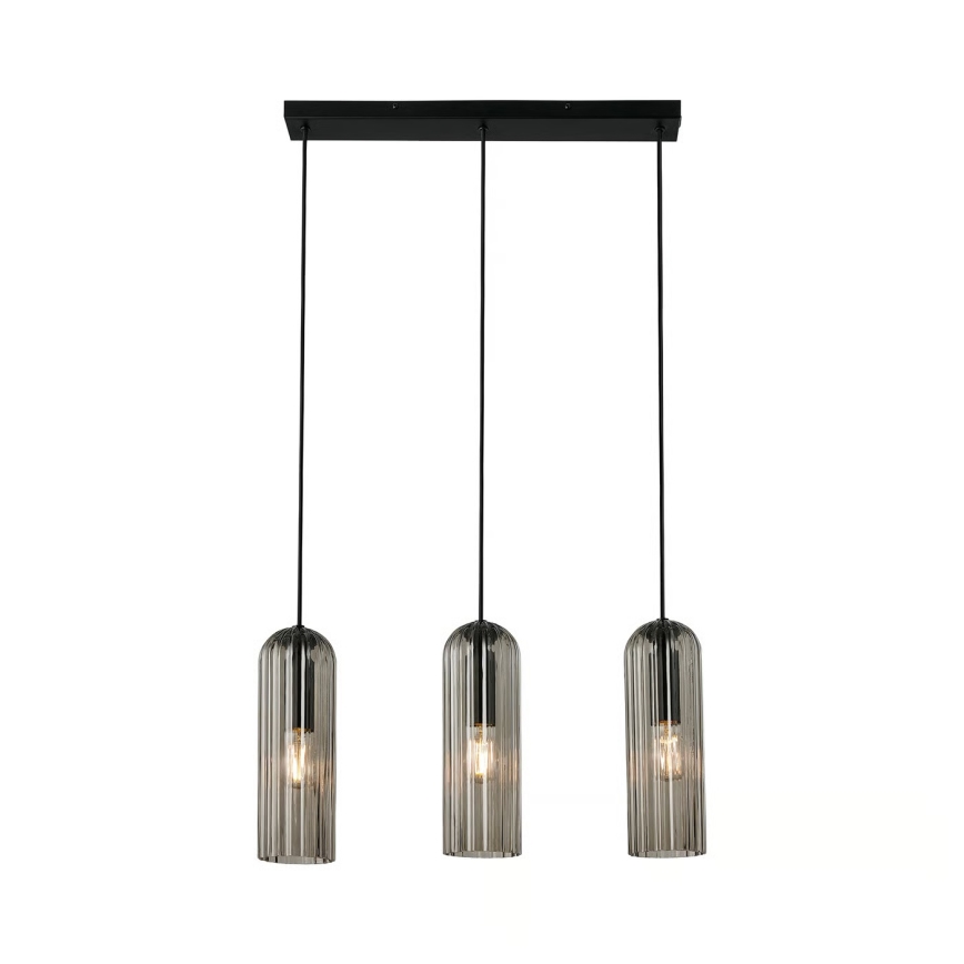 Nordlux - Κρεμαστό φωτιστικό με καλώδιο MIELLA 3xE27/25W/230V μαύρο/καπνιστό