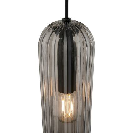 Nordlux - Κρεμαστό φωτιστικό με καλώδιο MIELLA 3xE27/25W/230V μαύρο/καπνιστό