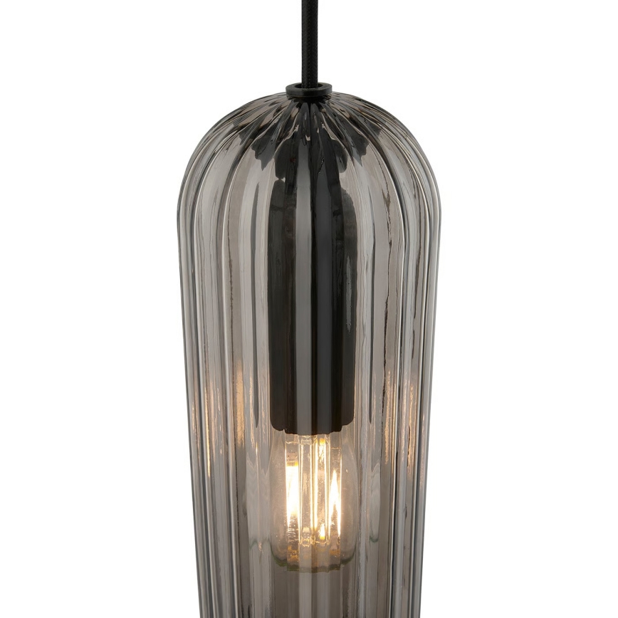 Nordlux - Κρεμαστό φωτιστικό με καλώδιο MIELLA 3xE27/25W/230V μαύρο/καπνιστό