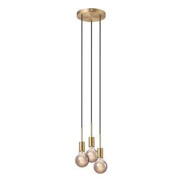 Nordlux - Κρεμαστό φωτιστικό με καλώδιο PACO 3xE27/25W/230V ορείχαλκος