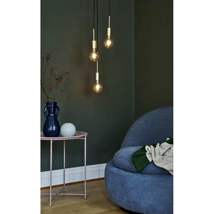 Nordlux - Κρεμαστό φωτιστικό με καλώδιο PACO 3xE27/25W/230V ορείχαλκος