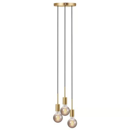 Nordlux - Κρεμαστό φωτιστικό με καλώδιο PACO 3xE27/25W/230V ορείχαλκος