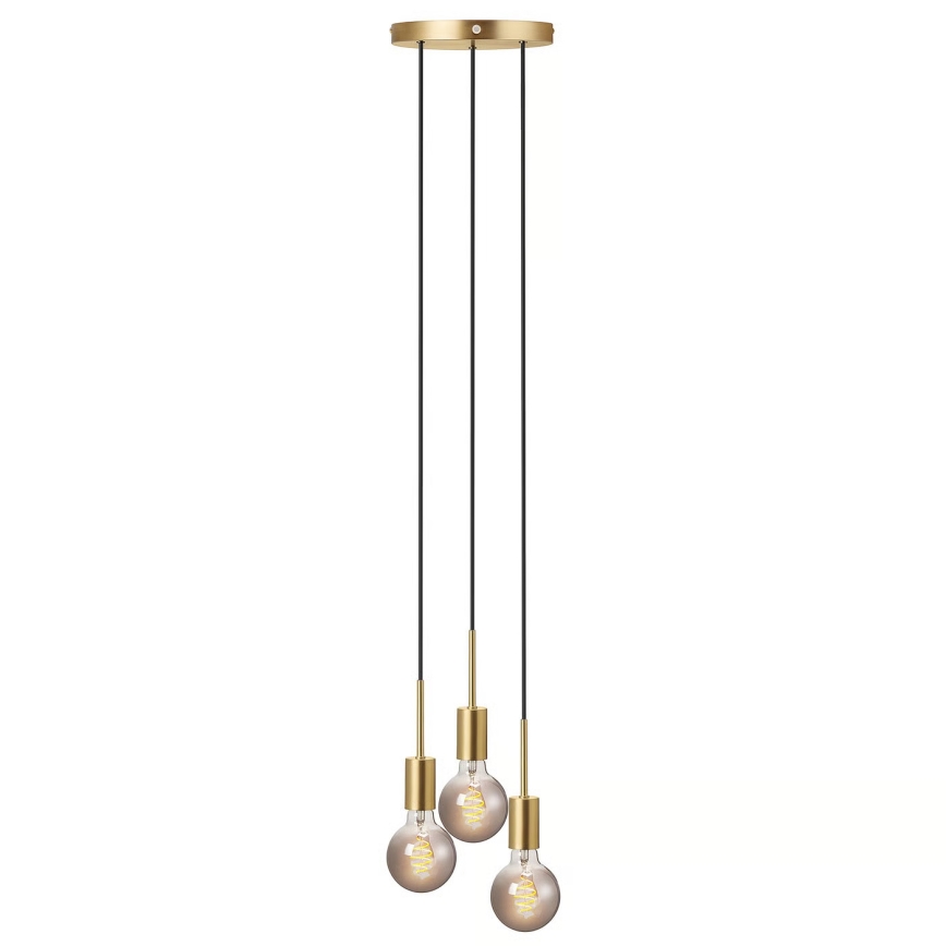 Nordlux - Κρεμαστό φωτιστικό με καλώδιο PACO 3xE27/25W/230V ορείχαλκος