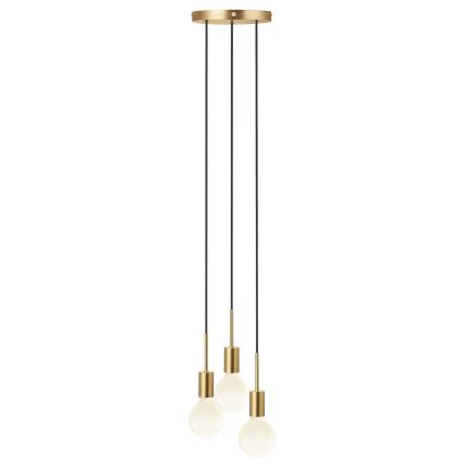 Nordlux - Κρεμαστό φωτιστικό με καλώδιο PACO 3xE27/25W/230V ορείχαλκος