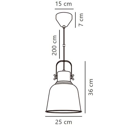 Nordlux - Κρεμαστό φωτιστικό οροφής ADRIAN 1xE27/25W/230V διάμετρος 25 cm γκρι