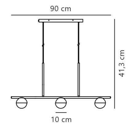 Nordlux - Κρεμαστό φωτιστικό οροφής CONTINA 3xG9/5W/230V ορείχαλκος
