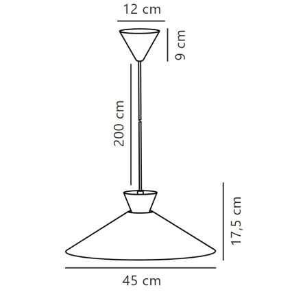 Nordlux - Κρεμαστό φωτιστικό οροφής DIAL 1xE27/40W/230V διάμετρος 45 cm κίτρινο