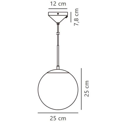 Nordlux - Κρεμαστό φωτιστικό οροφής GRANT 1xE27/25W/230V διάμετρος 25 cm