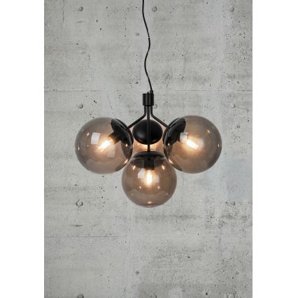 Nordlux - Κρεμαστό φωτιστικό οροφής IVONA 4xE27/28W/230V μαύρο