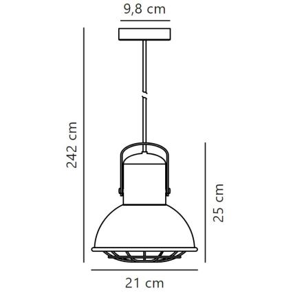 Nordlux -  Κρεμαστό φωτιστικό οροφής PORTER 1xE27/60W/230V