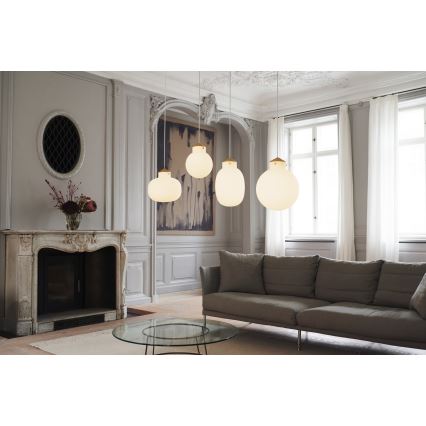 Nordlux - Κρεμαστό φωτιστικό οροφής RAITO 1xE27/25W/230V ορείχαλκος/λευκό