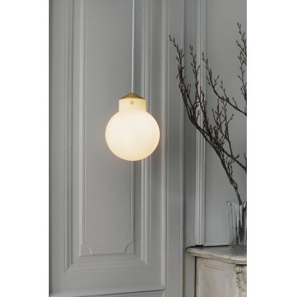 Nordlux - Κρεμαστό φωτιστικό οροφής RAITO 1xE27/25W/230V ορείχαλκος/λευκό