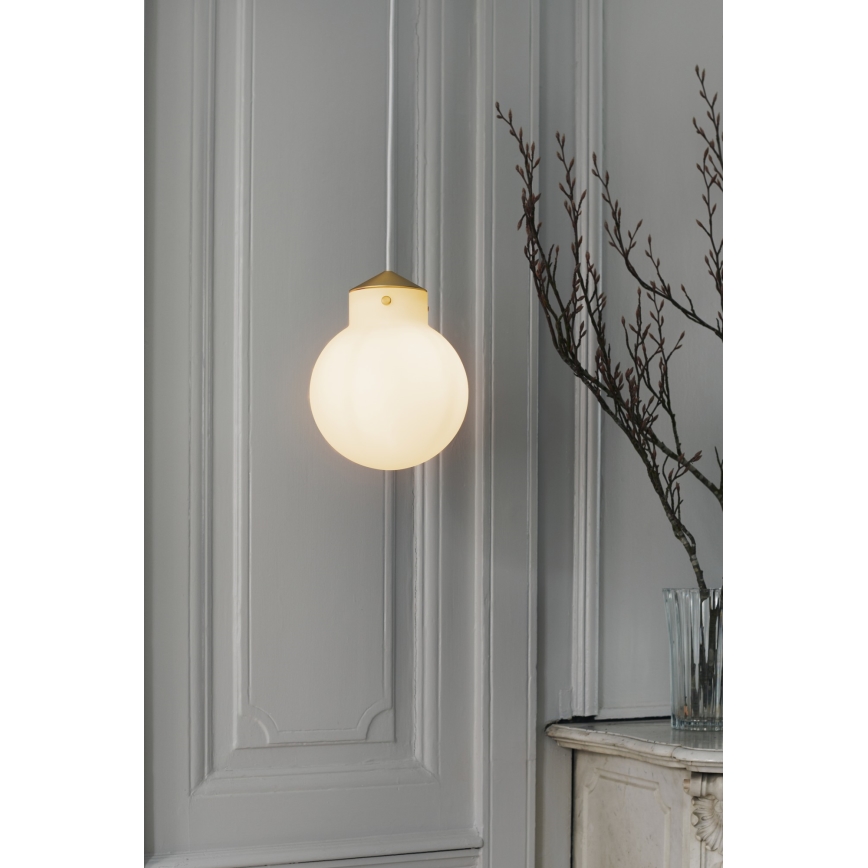 Nordlux - Κρεμαστό φωτιστικό οροφής RAITO 1xE27/25W/230V ορείχαλκος/λευκό