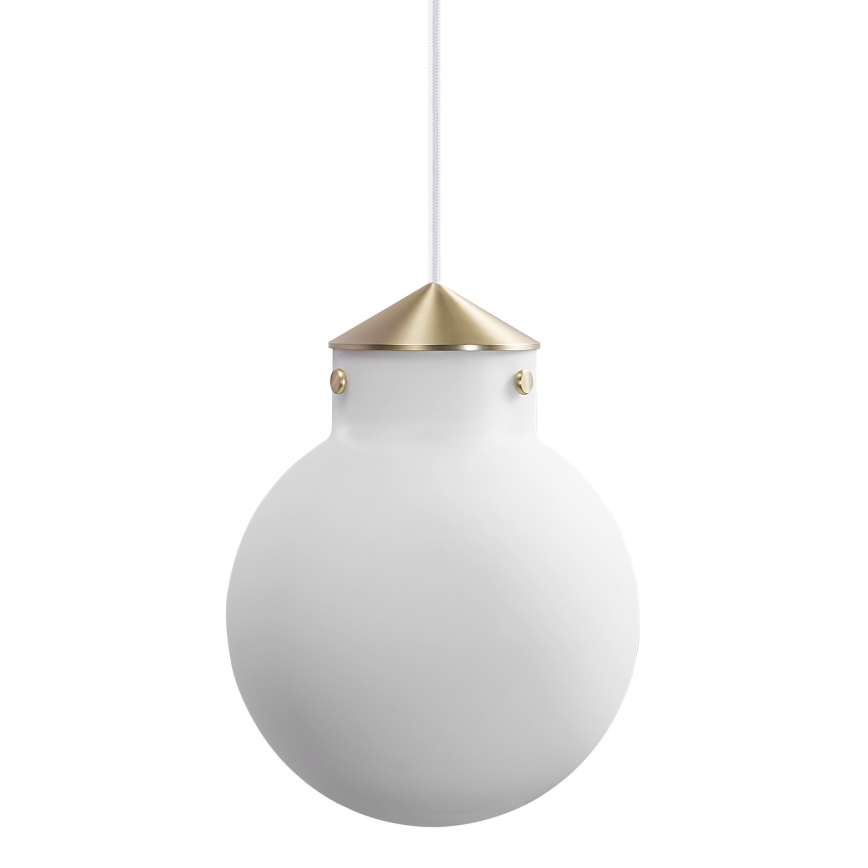 Nordlux - Κρεμαστό φωτιστικό οροφής RAITO 1xE27/25W/230V ορείχαλκος/λευκό
