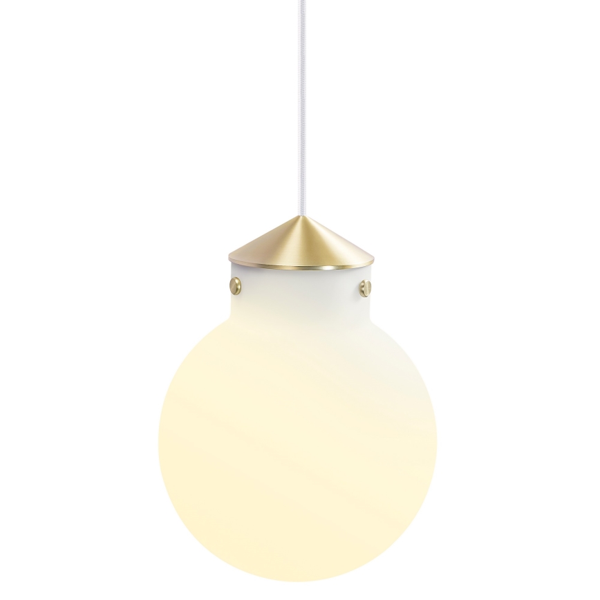 Nordlux - Κρεμαστό φωτιστικό οροφής RAITO 1xE27/25W/230V ορείχαλκος/λευκό