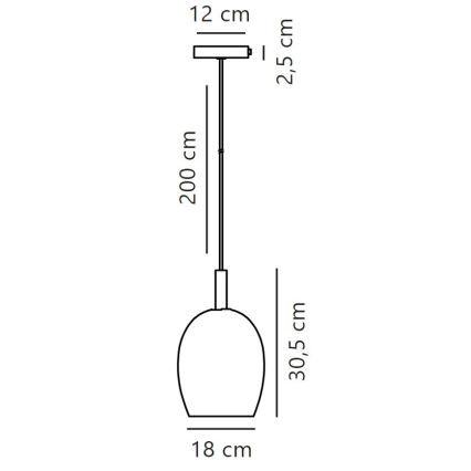 Nordlux - Κρεμαστό φωτιστικό οροφής UMA 1xE27/40W/230V