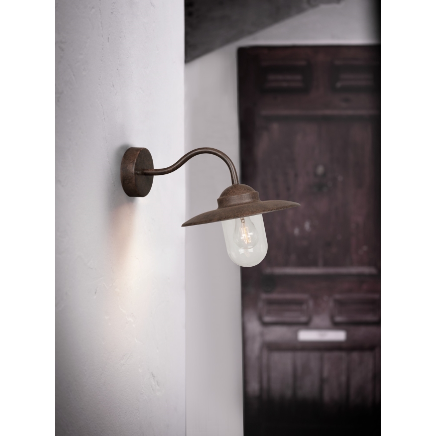 Nordlux - Λάμπα τοίχου εξωτερικού χώρου LUXEMBOURG 1xE27/60W/230V IP54 καφέ/πατίνα