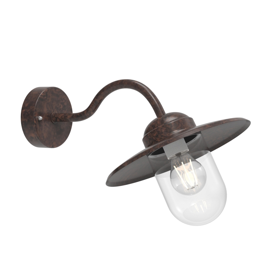 Nordlux - Λάμπα τοίχου εξωτερικού χώρου LUXEMBOURG 1xE27/60W/230V IP54 καφέ/πατίνα