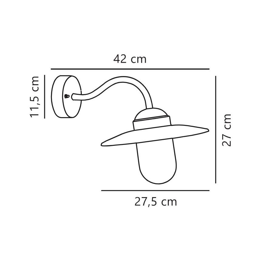 Nordlux - Λάμπα τοίχου εξωτερικού χώρου LUXEMBOURG 1xE27/60W/230V IP54 καφέ/πατίνα