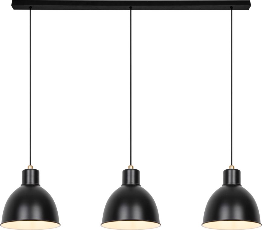 Nordlux - Πολύφωτο με συρματόσχοινο POP 3xE27/40W/230V μαύρο/χρυσαφί