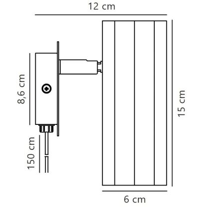 Nordlux - Προβολέας τοίχου ALANIS 1xGU10/15W/230V χρυσαφί