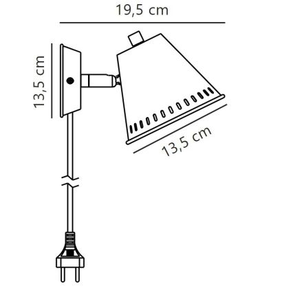 Nordlux - Προβολέας τοίχου PINE 1xGU10/15W/230V