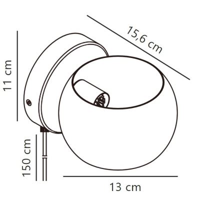 Nordlux - Ρυθμιζόμενο σποτ τοίχου BELIR 1xG9/5W/230V μπεζ