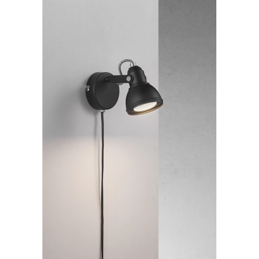 Nordlux - Σποτ τοίχου ASLAK 1xGU10/35W/230V μαύρο