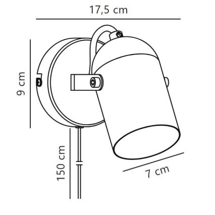 Nordlux - Σποτ τοίχου LOTUS 1xE14/40W/230V