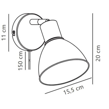 Nordlux - Σποτ τοίχου POP 1xE27/18W/230V μαύρο/γυαλιστερό χρώμιο
