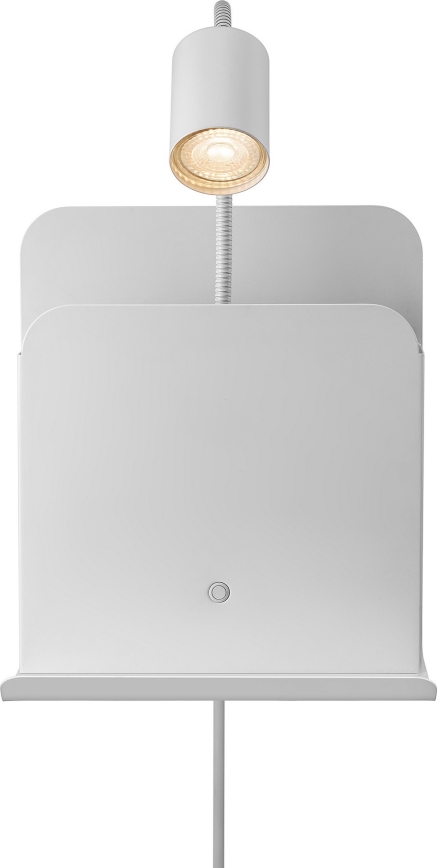 Nordlux - Σποτ τοίχου με ράφι και USB ROOMI 1xGU10/8W/230V λευκό