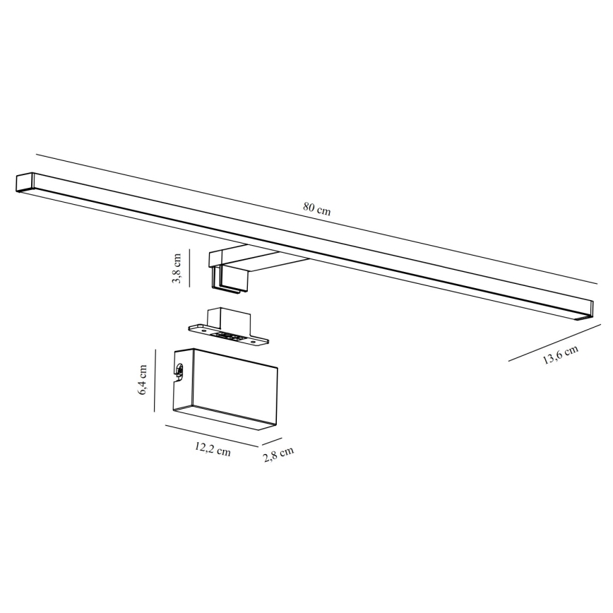 Nordlux - Φωτισμός καθρέφτη μπάνιου LED MARLEE LED/11,5W/230V 3000K IP44 μαύρο