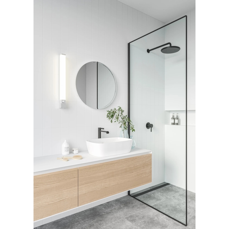Nordlux - LED φωτισμός καθρέφτη μπάνιου με ενσωματωμένη πρίζα SJAVER LED/15W/230V IP44 60 cm λευκό