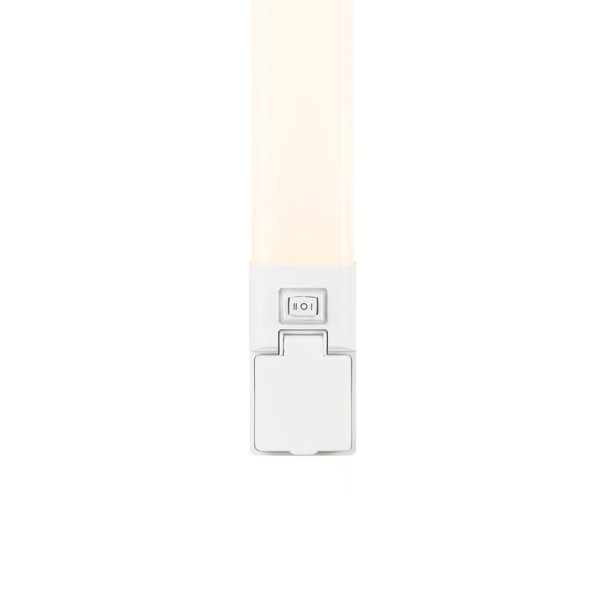 Nordlux - LED φωτισμός καθρέφτη μπάνιου με ενσωματωμένη πρίζα SJAVER LED/15W/230V IP44 60 cm λευκό