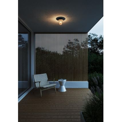 Nordlux - Φωτιστικό οροφής εξωτερικού χώρου JANUKA 1xE27/60W/230V IP54 μαύρο