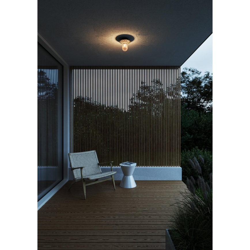 Nordlux - Φωτιστικό οροφής εξωτερικού χώρου JANUKA 1xE27/60W/230V IP54 μαύρο