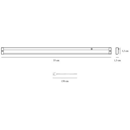 Nordlux - Φωτιστικό πάγκου κουζίνας LED PRESTON LED/8W/230V 3000/4000K 55 cm