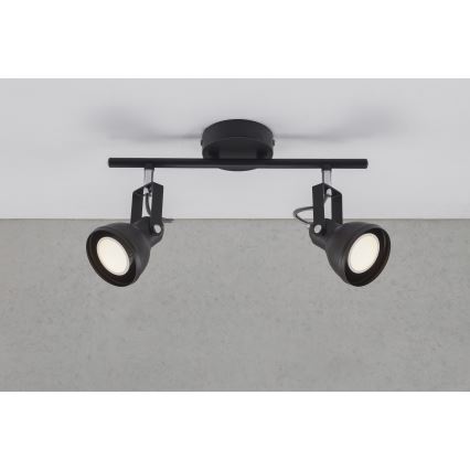Nordlux - Φωτιστικό σποτ ASLAK 2xGU10/35W/230V μαύρο