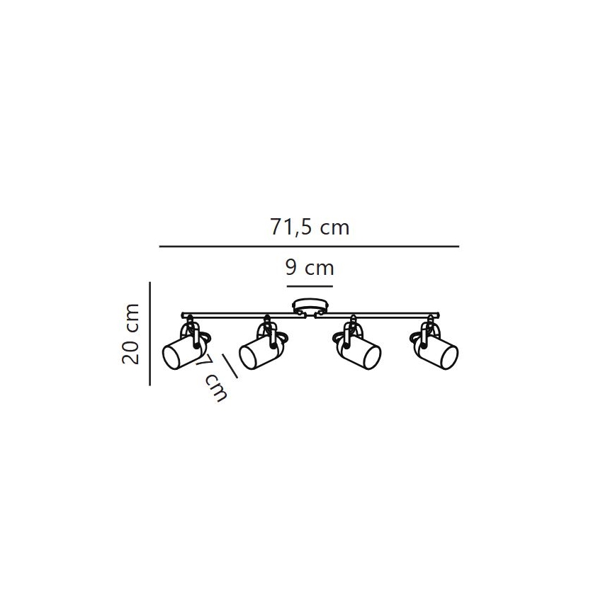 Nordlux - Φωτιστικό σποτ LOTUS 4xE14/40W/230V