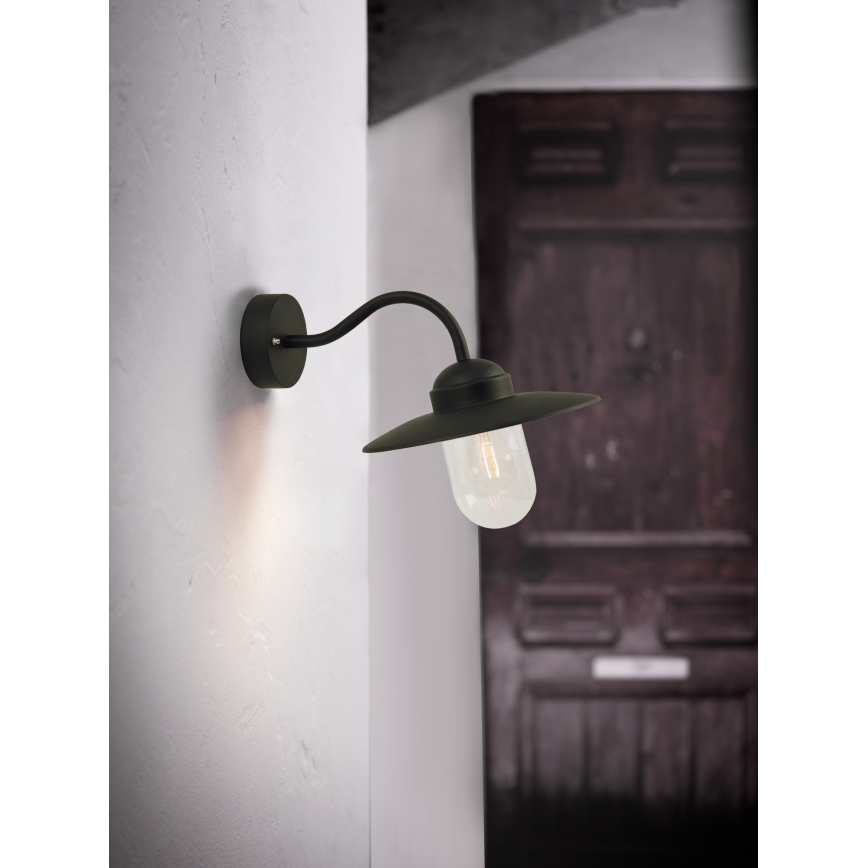 Nordlux - Φωτιστικό τοίχου εξωτερικού χώρου LUXEMBOURG 1xE27/60W/230V IP54 μαύρο